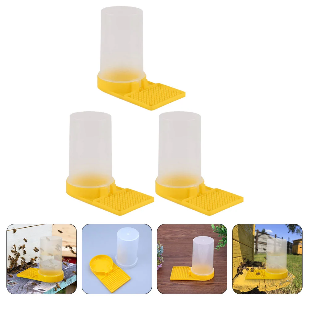 

3 Pcs Nest Door Drinking Glasses Honey Beehive Plastic Cups Water for Bees Garden