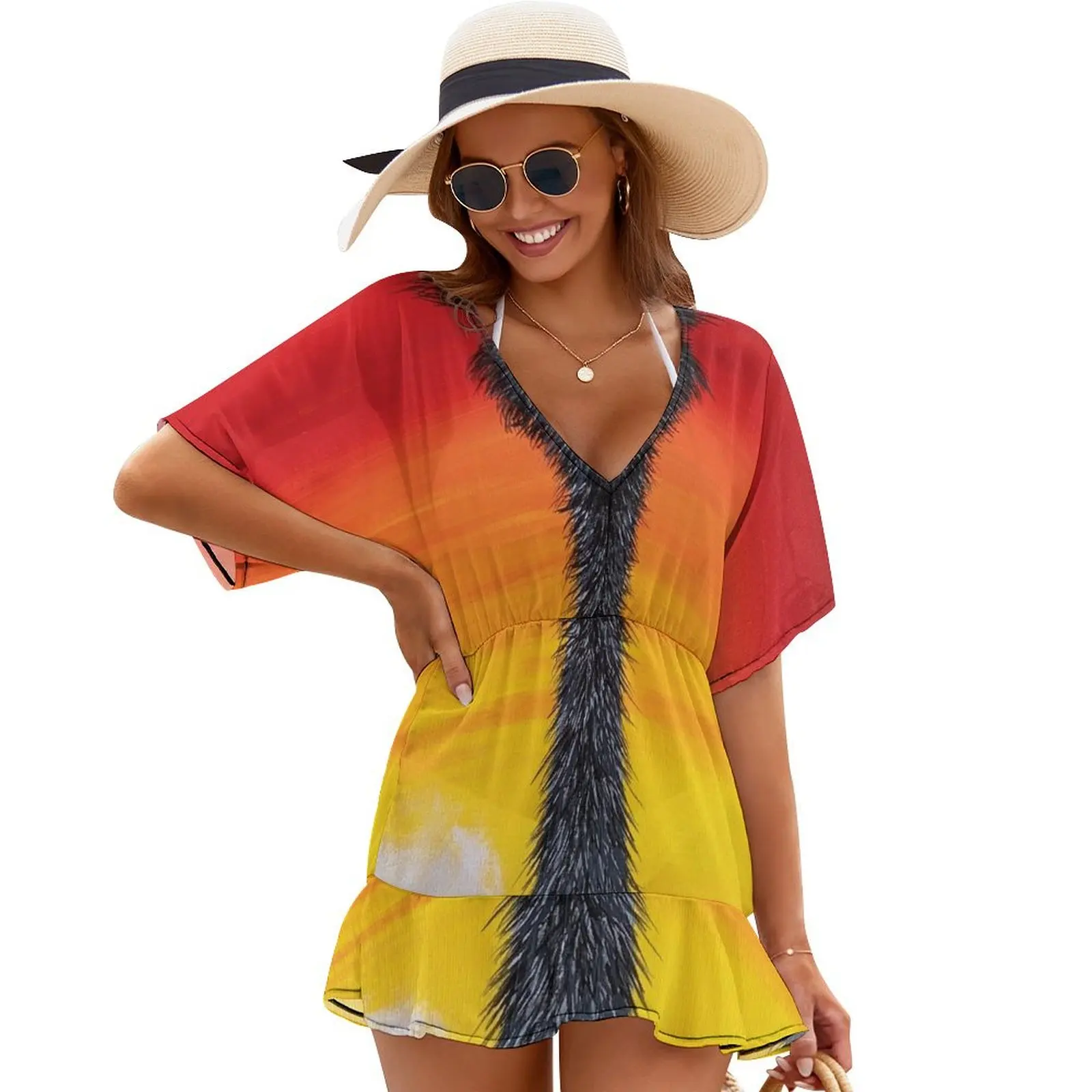 

Sunset Emu Cover Ups clothing women summer 2024 dress korean style evening dress woman Long veiled dresses