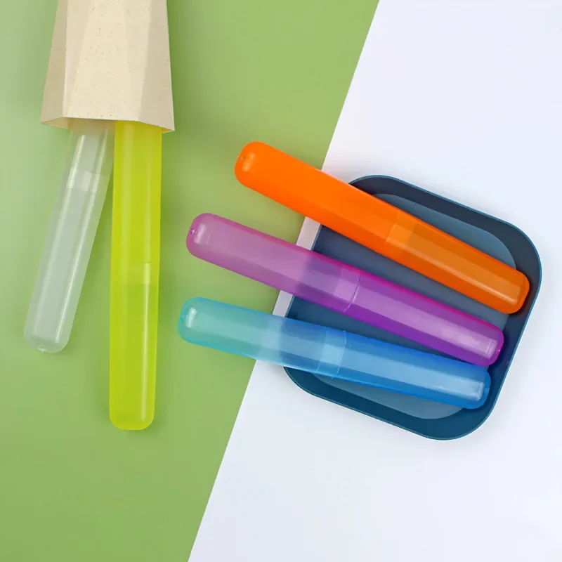 Reusable Toothbrush Head Protect Cover Tube Box Portable Case Storage Box Toothbrush Cover Travel Camping Hiking Candy Color