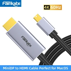 MiniDP to HDMI Cable 4K60Hz MDP to HDMI Connector MDP Distributor Displayer for MacBook iMac MacMini HDTV Desktop Laptop Monitor