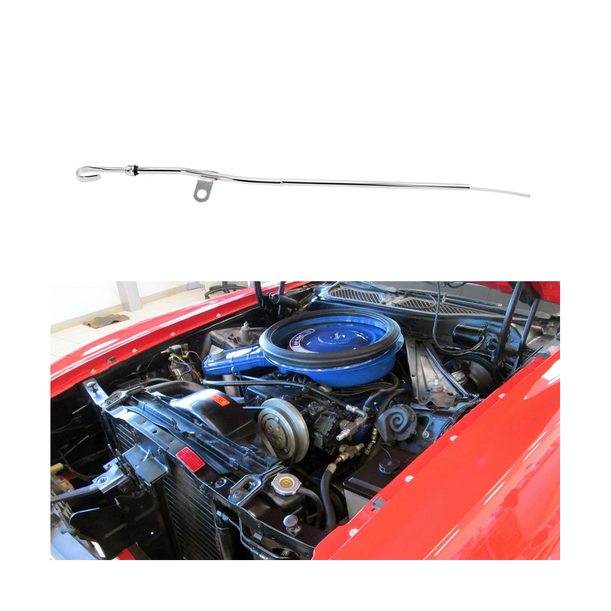 

Для Ford 351C Cleveland хромированная стальная масляная щупа двигателя и трубка Dip Stick
