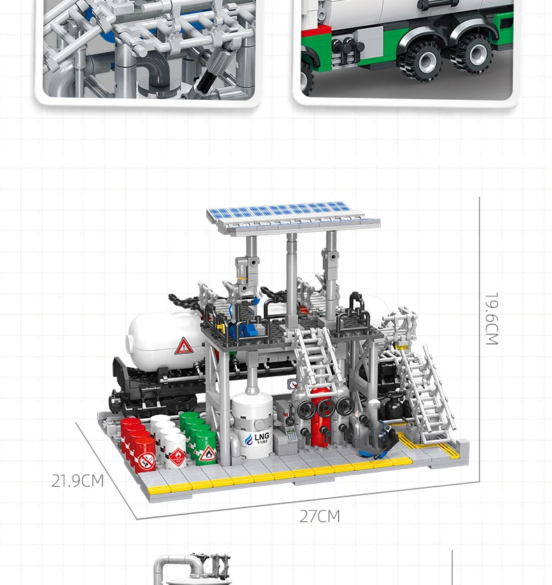 Creavite Moc, Cidade Fábrica, Figuras Trabalhador, Construção Brinquedos, 2142Pcs, 3 em 1