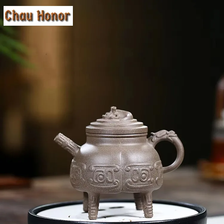 350ml Yixing Raw Ore Duan Ni Quadruped Purple Clay Teapot Household Kung Fu Teaset Tea Ceremony Drinkware Accessories Customized