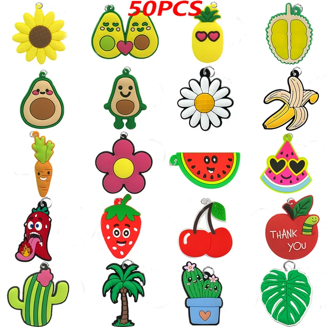 Pack 50 Llaveros de Plantas y Frutas: Monstera, Cereza, Palta | Emoape