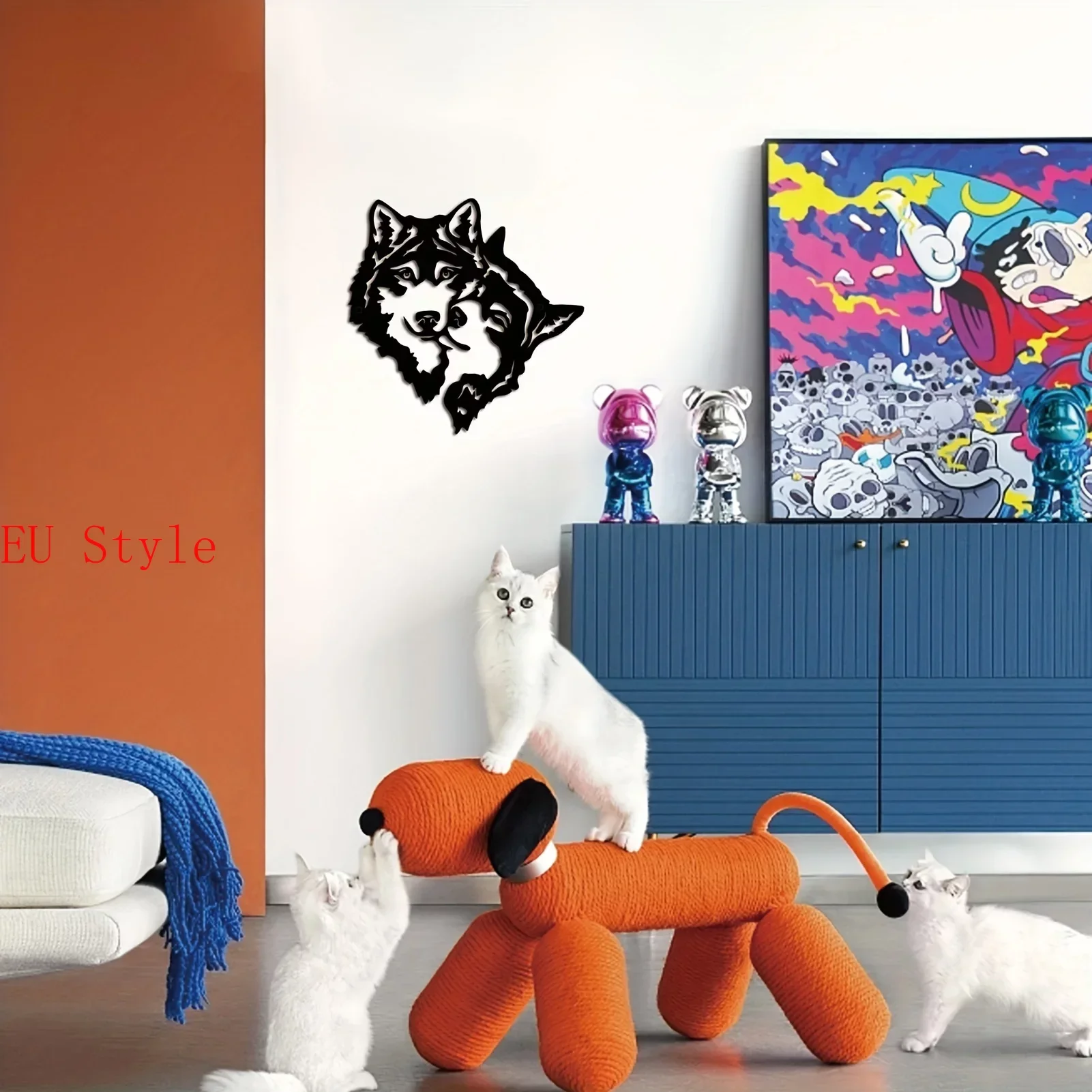 

Wolf Mate Black Metal Wall Art Indoor Outdoor Wall Decoration Sculptures Modern Home Decor Bedroom Living Room Bar Bathroom Outd