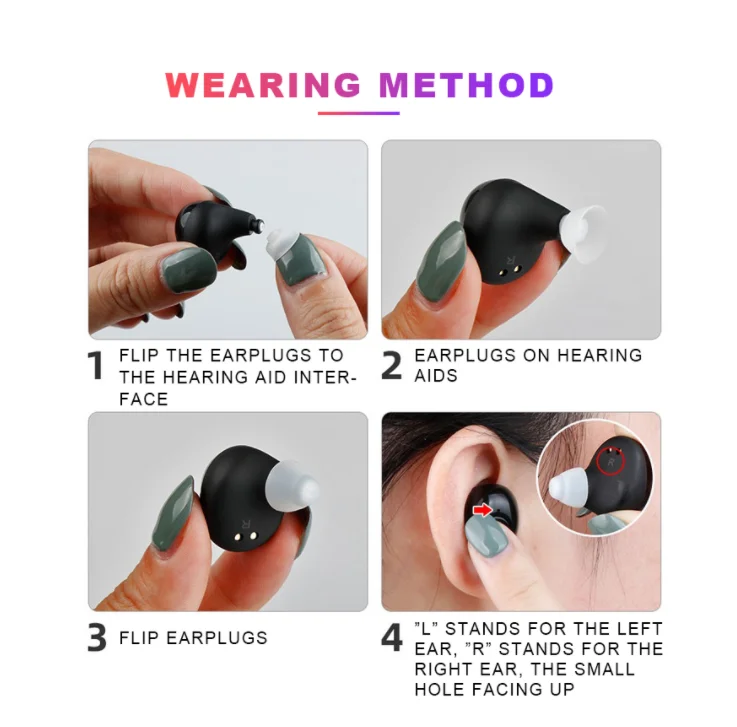 JINGHAO Hearing Aid Invisible Digital In-Ear Enhancer Sound Voice Amplifier Rechargeable 5
