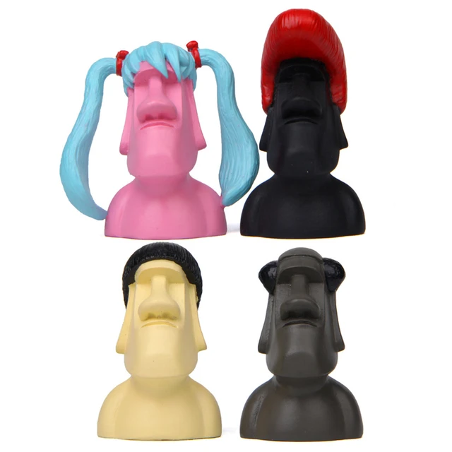  Moai Statue Easter Island Statue: Red Lip Resin Moai