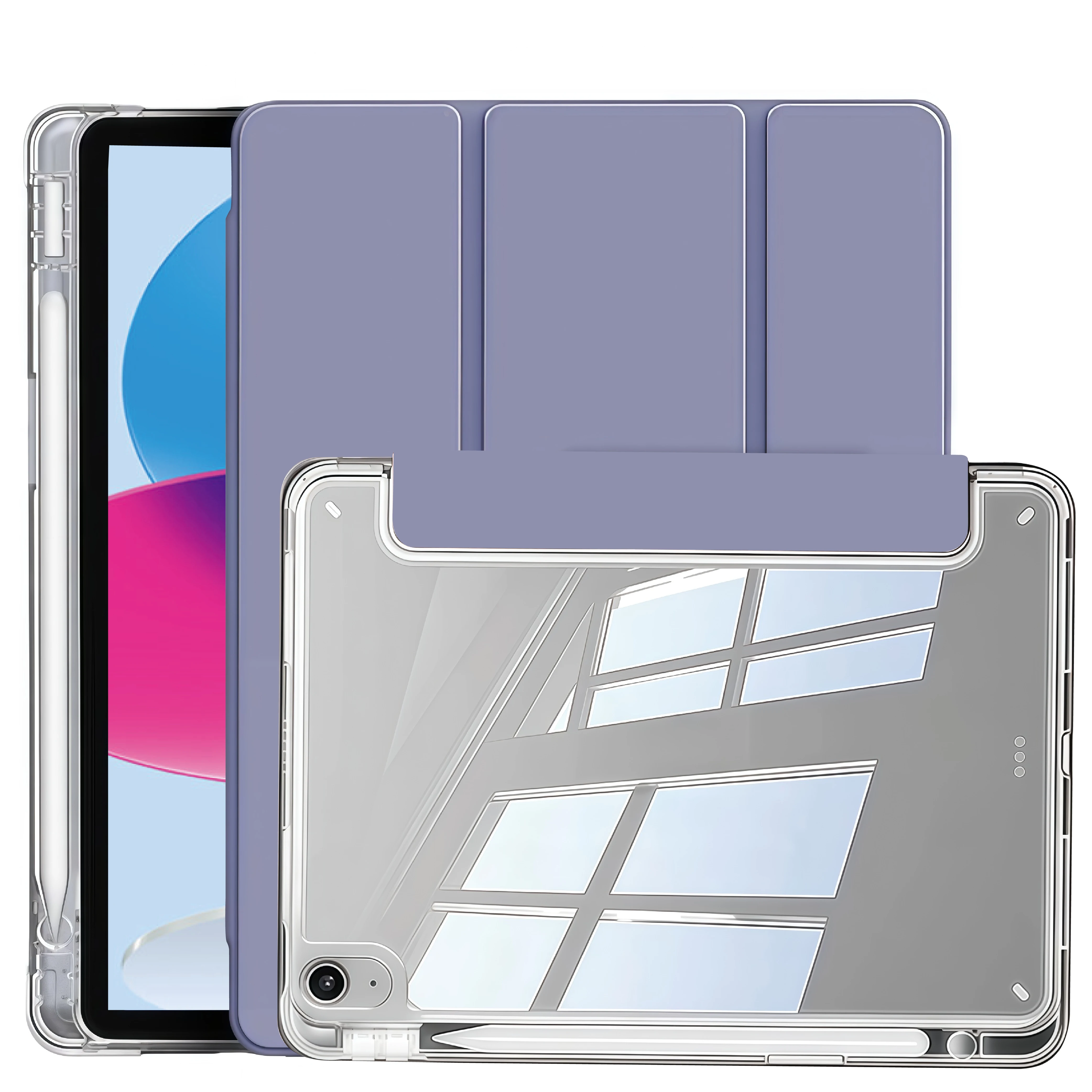 Crystal Clear iPad Case with Pencil Slot