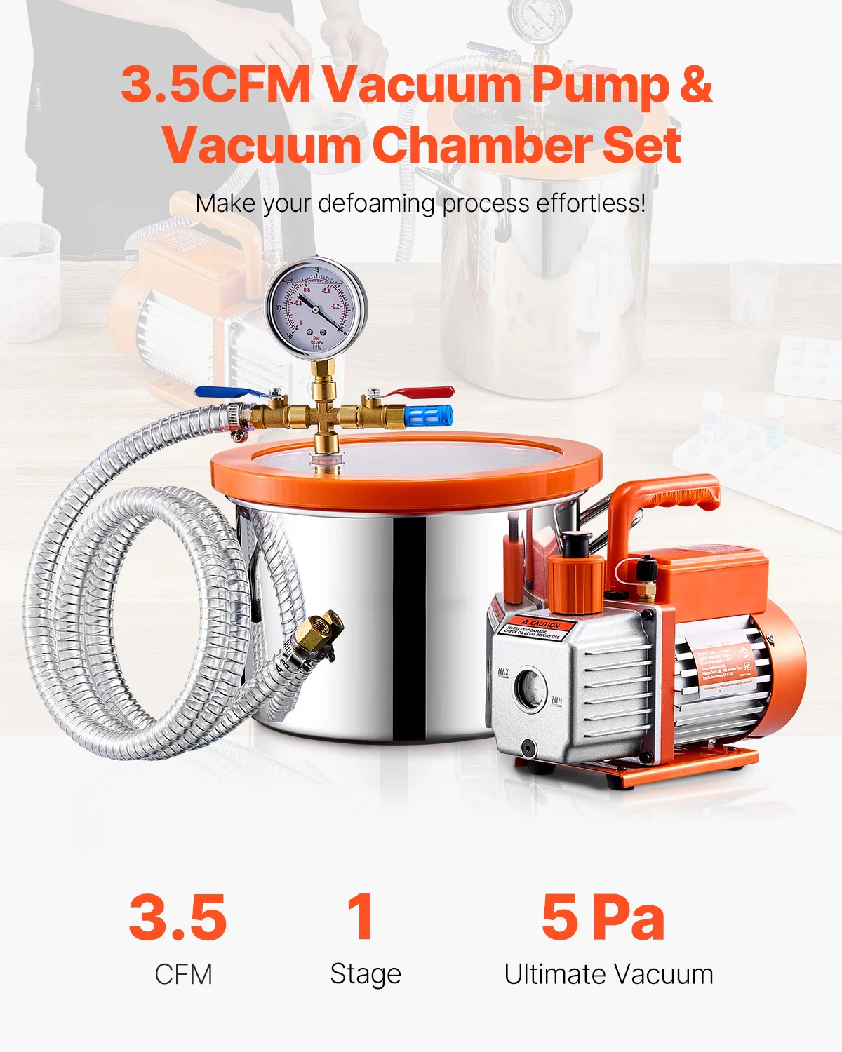 Stainless Steel Vacuum Chamber Kit for Degassing Resin