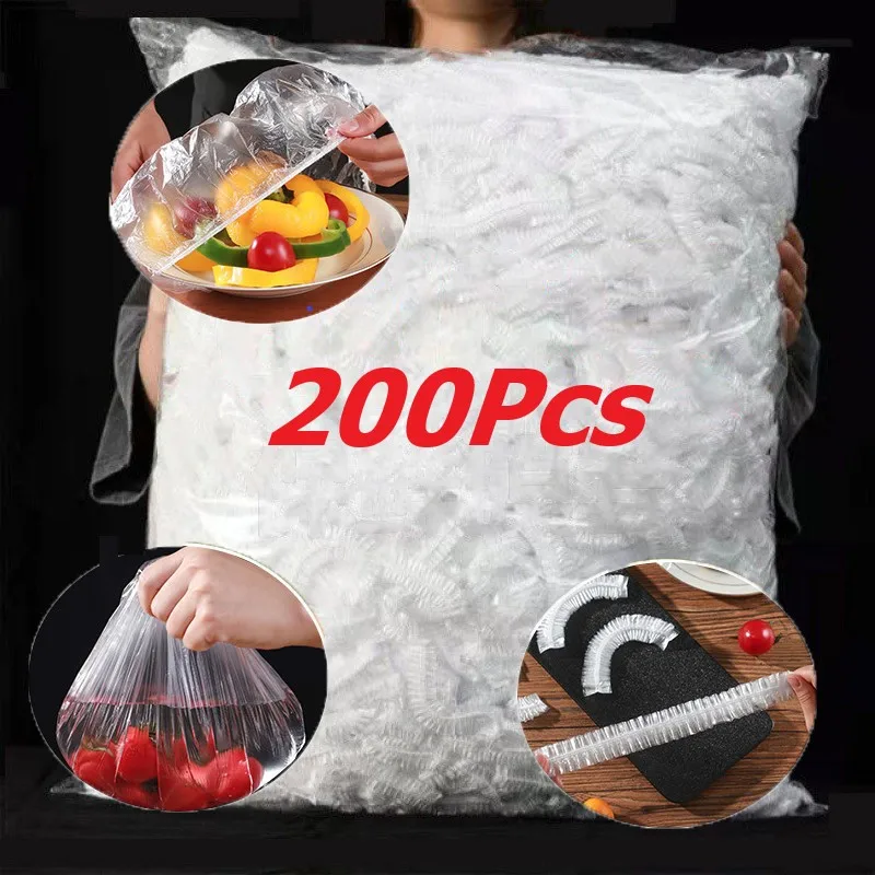 Disposable Food Cover Bags Elastic Plastic Wrap Covers Food
