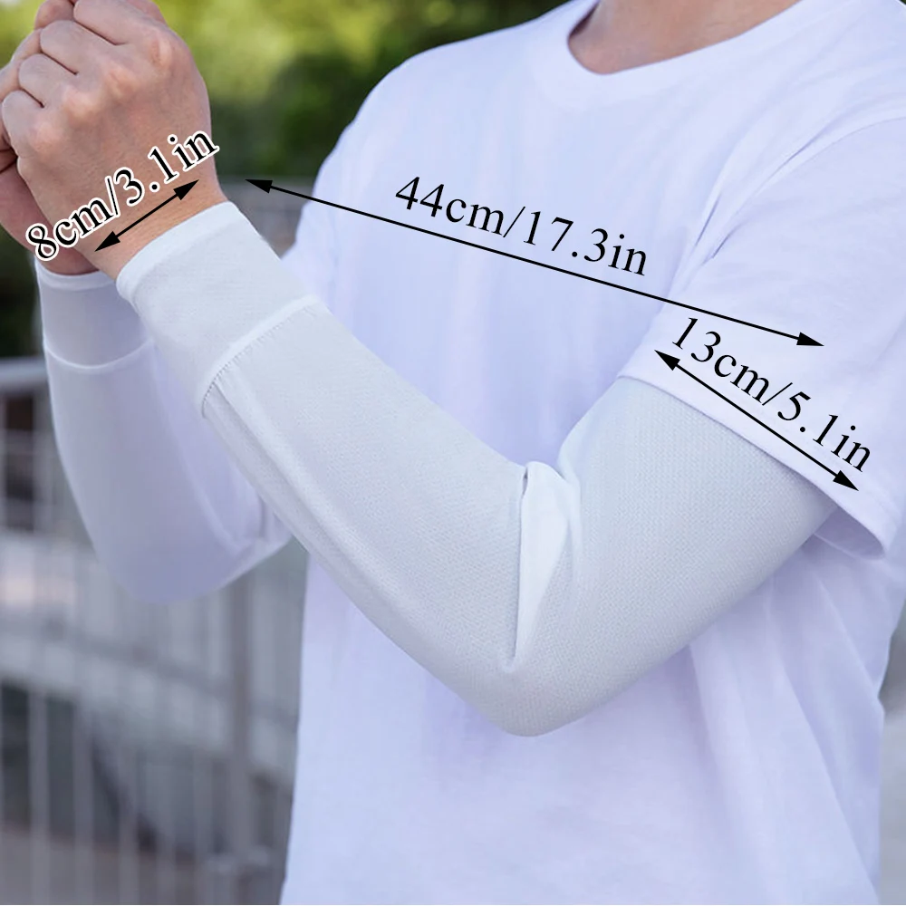 Durable UV Protection Sunscreen Ice Sleeves Loose Breathable Wear-resistant Outdoor Work Arm Warmers Men's Arm Sleeves Summer 2