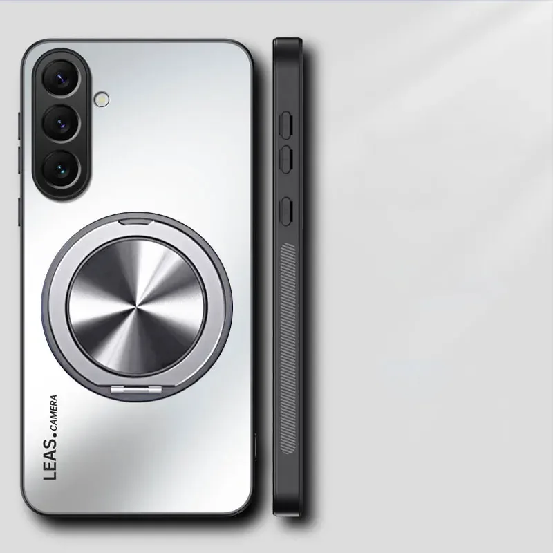 Magnetic Shockproof Matte Case with 360° Rotating Ring Holder