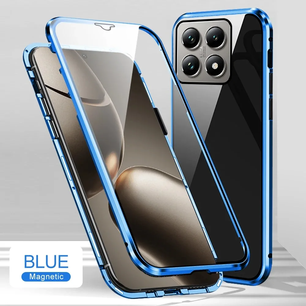 360 Double Sided Magnetic Adsorption Metal Bumper Glass Phone Case