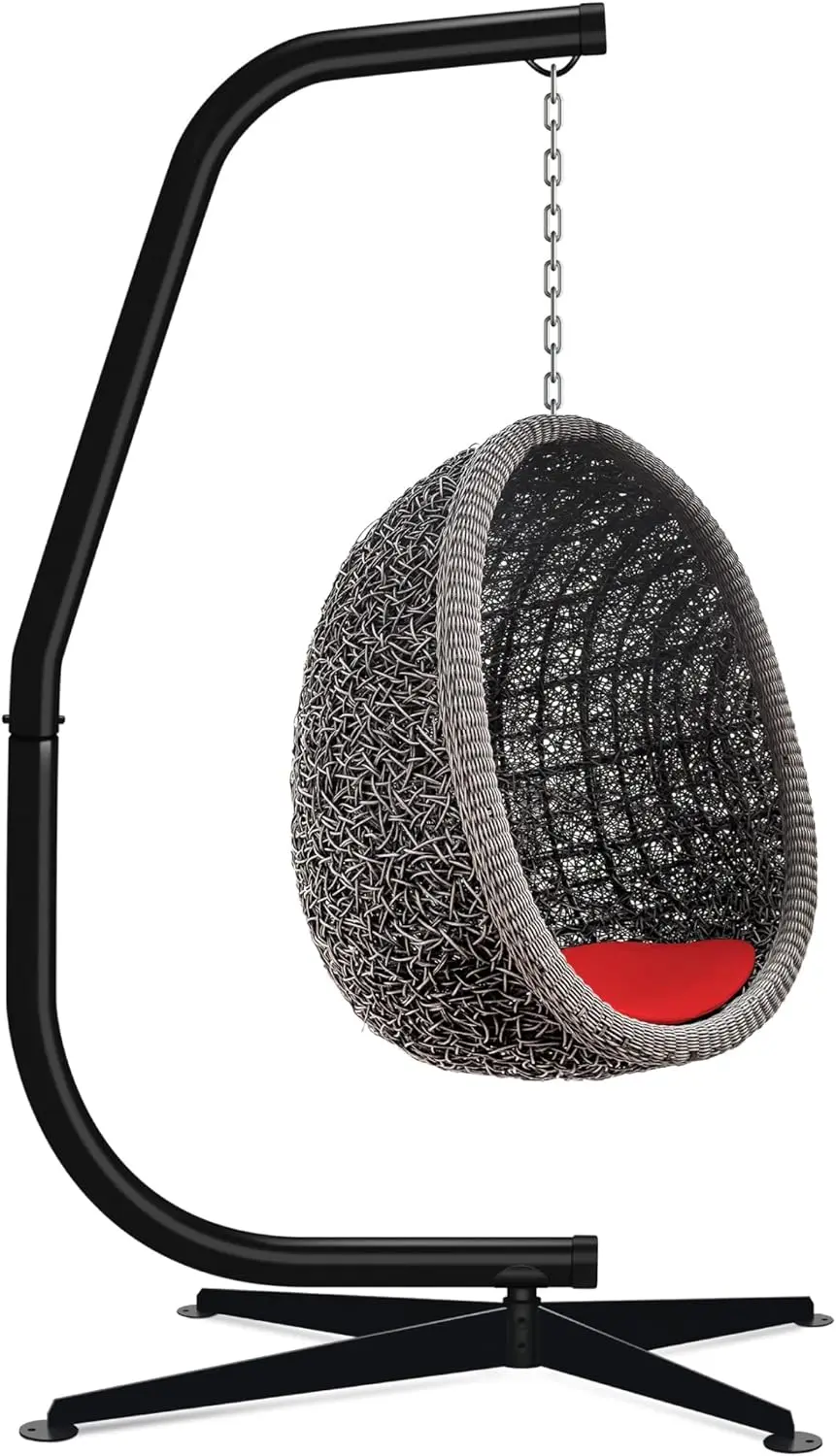 

Metal Hanging Hammock C-Stand for Chair/Weather-Resistant Finish, Offset Base - Stand Only - Black