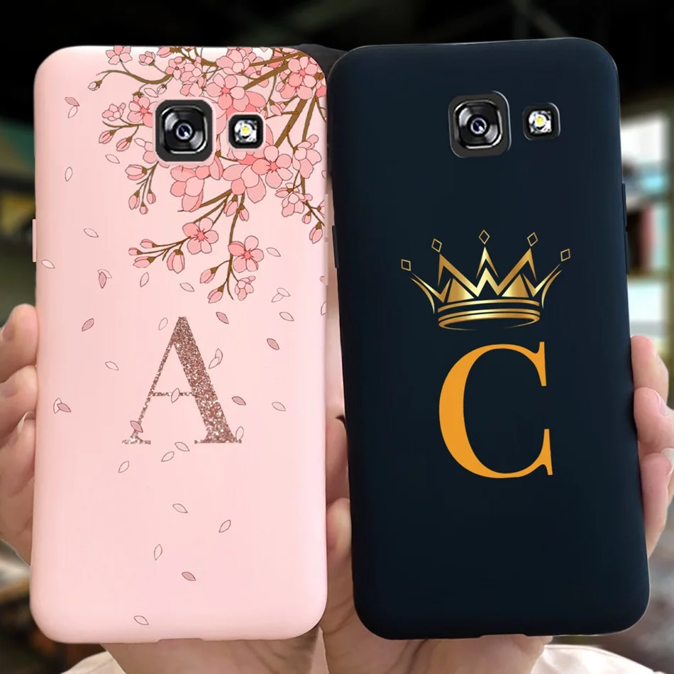 Fashion Crown Sakura Custodia Con Lettera Iniziale Per Samsung A5 2017 Sm-A2520F Custodia Morbida In Silicone Tpu Per Samsung A5 2016 Sm-A510H