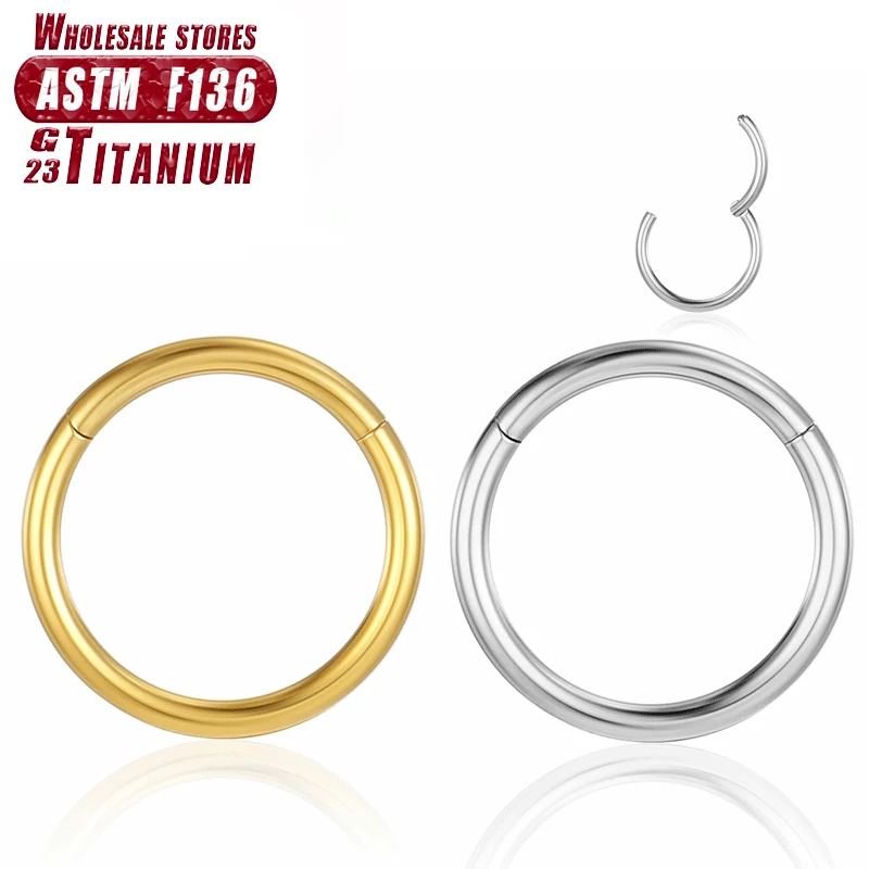 

F136 Titanium Piercings Tragus Clicker Septum Cartilage Nose Rings Hinged Segment Helix Earrings 16G Women and Men Body Jewelry