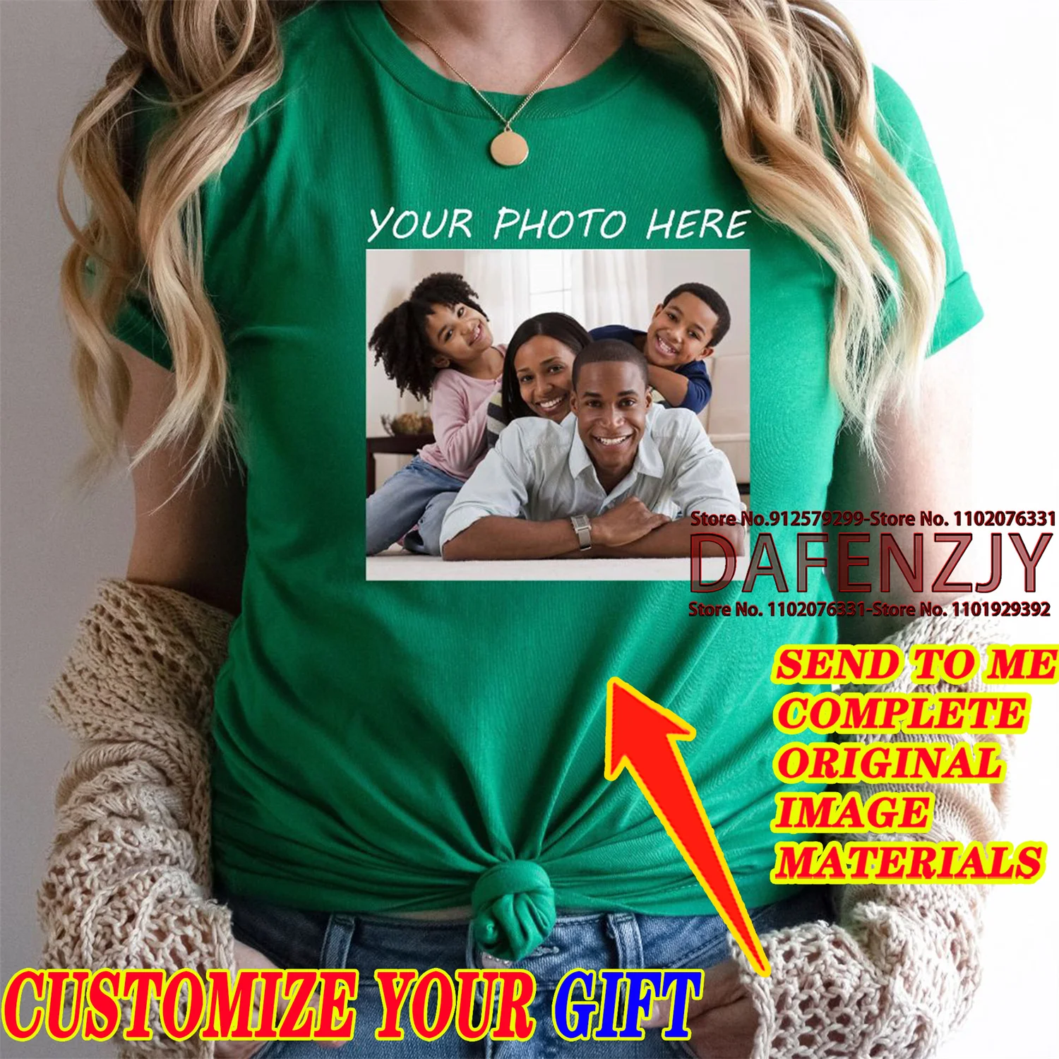 

Custom Your Exclusive Cotton T Shirt For WomMen Fashion Hip Hop O-neck Custom Your Logo Text Photo Short Sleeve Tops