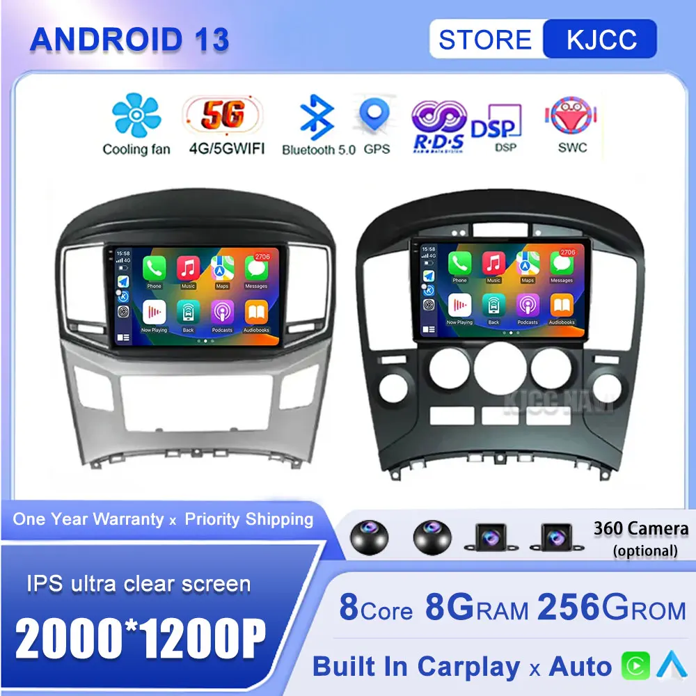 

Android 13 For Hyundai H1 Grand Starex i8000 TQ 2007-2015 Car Radio Multimedia Video Player GPS 4G WIFI 360 Camera DSP 8+256GB