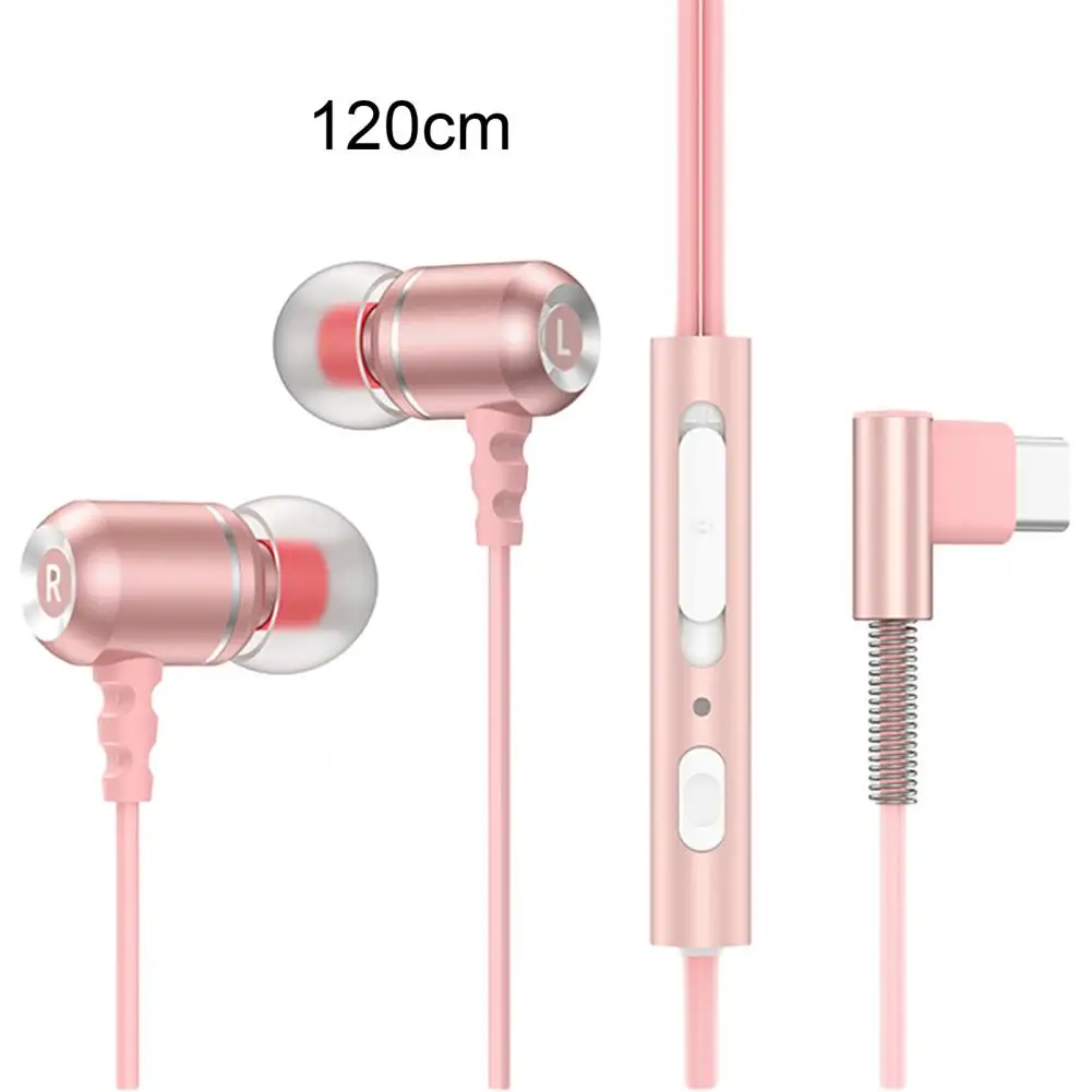 

120cm Type-C In-Ear Wired Headset with Noise-Cancelling Mic Enhanced Bass Clear HiFi Sound Wired Earphones