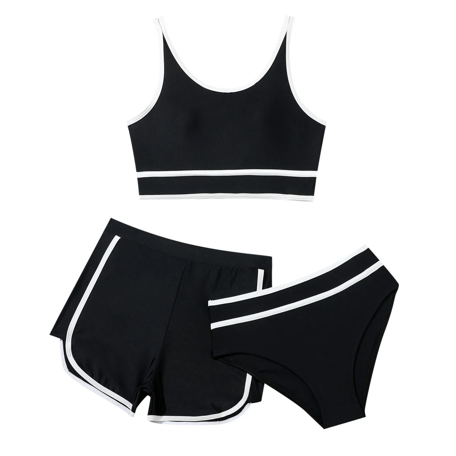 8-14 Y Girls Swimsuit Three pieces Girls swimwear Pool Swimming Suit Sport Kids Bikini set Biquini Workout Children Beach wear girls swimwear bikini sets