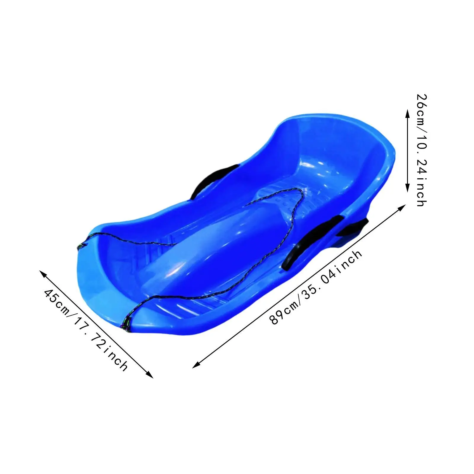 Toboggan Snow Sled Sand Sled with Seat Cushion with Double Brakes Pull Rope