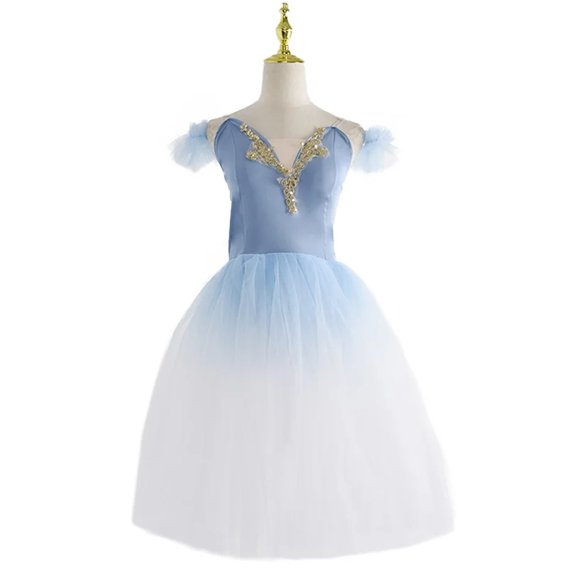 

Детское балетное платье, профессиональное танцевальное платье, сиреневая Пышная юбка, длинное платье, балетный костюм для взрослых