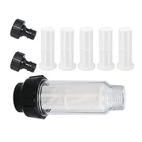 Water Filter Garden Hose, 3/4 Inch Water Pre-Filter Water Filter Set with 5 Filter Inserts + 2 Quick Adapters 2