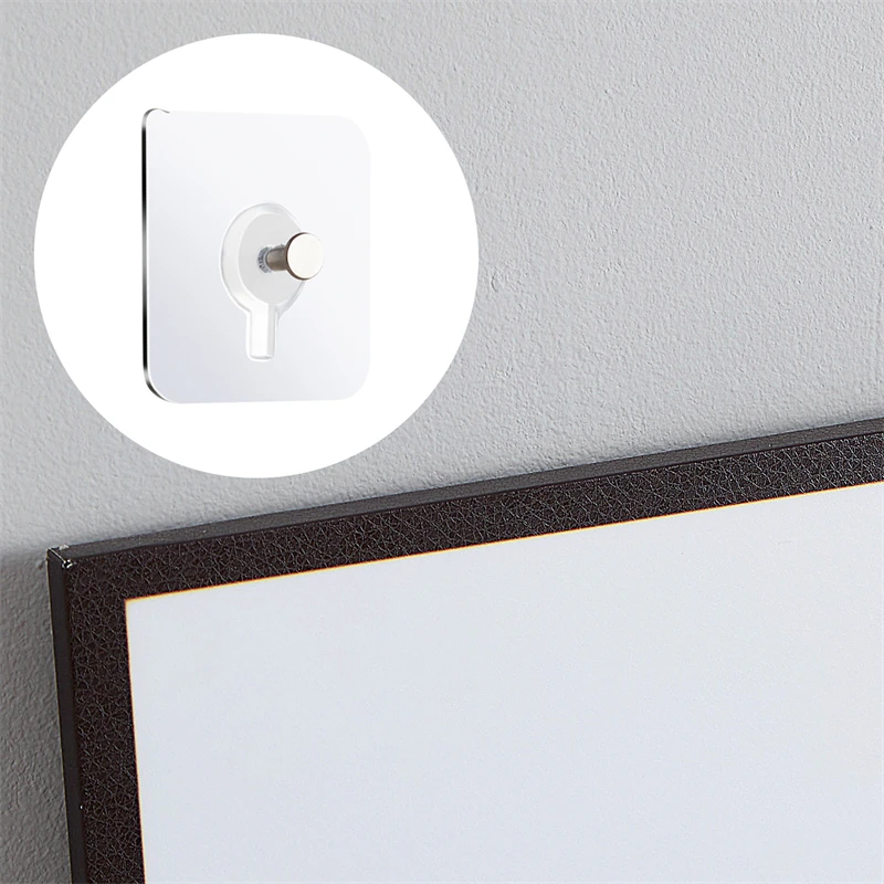 Self Adhesive Wall Hooks Adhesive Wall-Mounted Poster Photo Frame Clock Hangers Punch Free Screw Stickers Kitchen Organizer Holder 10/20 Pcs
