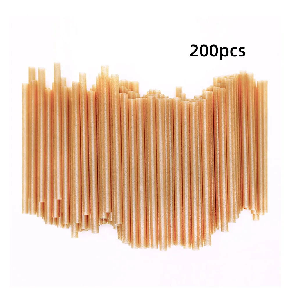 Sugar Cane Straws 21cm Disposable Compostable Drinking Cocktail Straw Kitchen Beverage Accessories Festival Party Kitchen 200Pcs