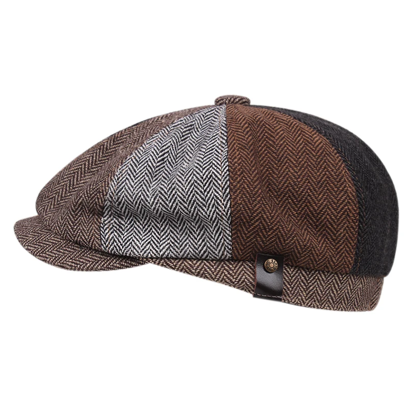 Sommer Baumwolle Caps Leinen Bunte ing Herren Baskenmütze Casual Retro Wild Newsboy Cap Herren Efeu Hut Herren Maler achteckige Hut_voghion.com