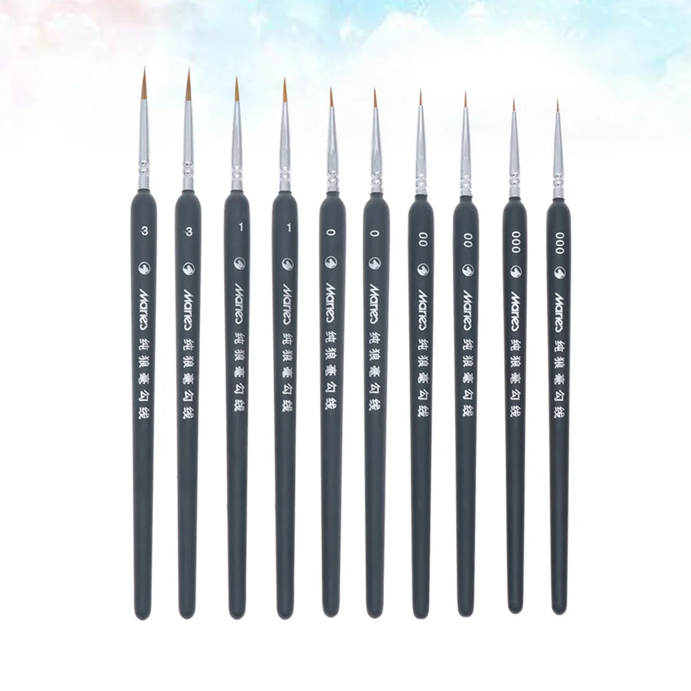 

High Quality Paint Brush Set Wolf Hair Tip Brushes Detail Paint Brush Fine Detailing Art Painting Oil Models Watercolor