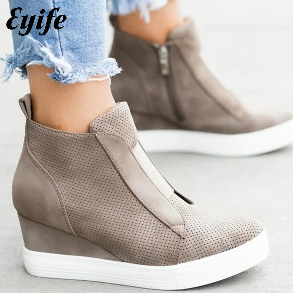 Buy Women's Black Canvas Wedge Hi-top Rhinestones High Heel Sneaker Casual  Party Shoes Online in India - Etsy