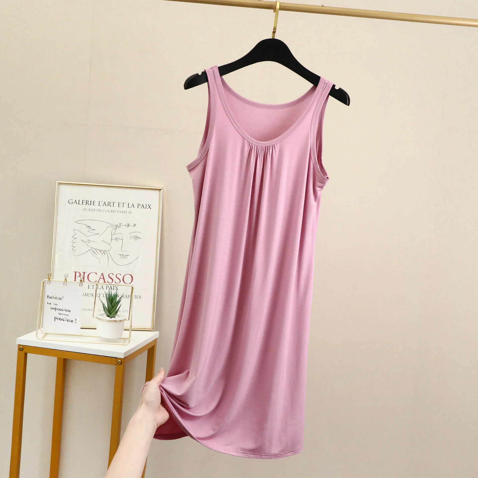 Plus Size Nightgowns Casual Women Sleepwear Sleeveless Vest Night Dress Nightie Summer Pajamas XL-6XL Modal Lingerie women nightgowns women nightdresses women pajamas sleeping dress women lingerie