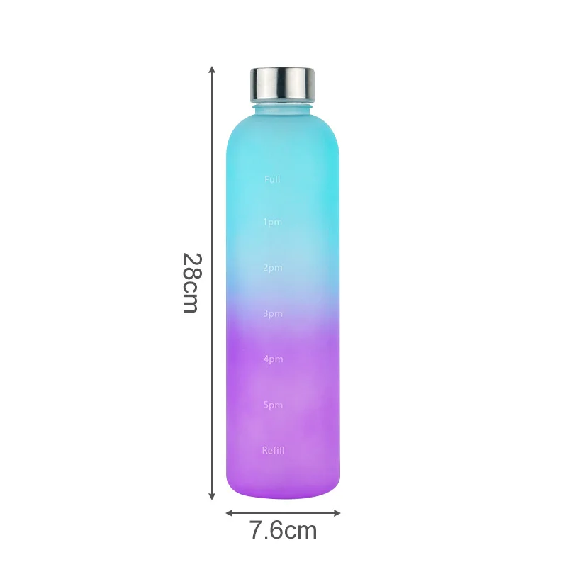 1L Gradient Plastic Cup Sports Water Bottle Portable Large Capacity Water Bottle Gym Fitness Outdoor Travel Drinking Bottles sports water bottle portable water bottle portable water jug