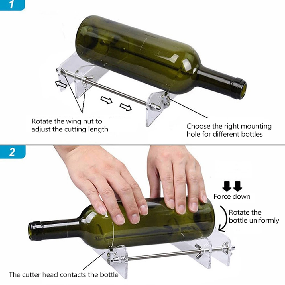 Glass Cutter Bottle Cutter DIY Glass Bottle Cutter Adjustable Sizes Metal Glassbottle Cut Machine for Crafting Wine Bottles Home Decoration Cutting Tool