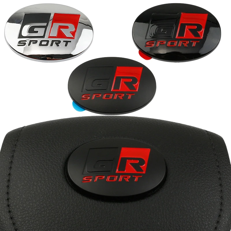 

Car Steering Wheel GR Sport Logo Cover Emblem Badge Decals Sticker For Toyota Prado Yaris GR86 Prius NOAH CHR Corolla Camry RAV4