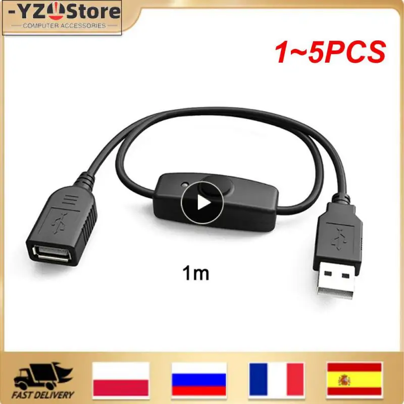1 ~ 5Pcs Data Sync Usb 2.0/3.0 Extender Cavo Di Prolunga Usb Con Interruttore On Off Indicatore Led Per Raspberry Pi Pc Usb Fan Led