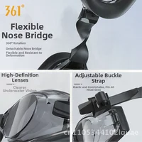 361 Men And Women Anti-Fog HD Swimming Goggles Set Waterproof Myopia Swimming Cap Diving Glasses Swimming Equipment Resin Lens