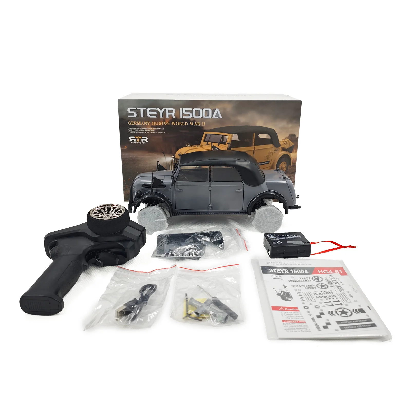 COOLBANK WWII German Commander Car Military Car Truck Vehicle 1/18 Scale 2.4 Ghz Remote Control Car Toys For Adults Boys Gifts 6