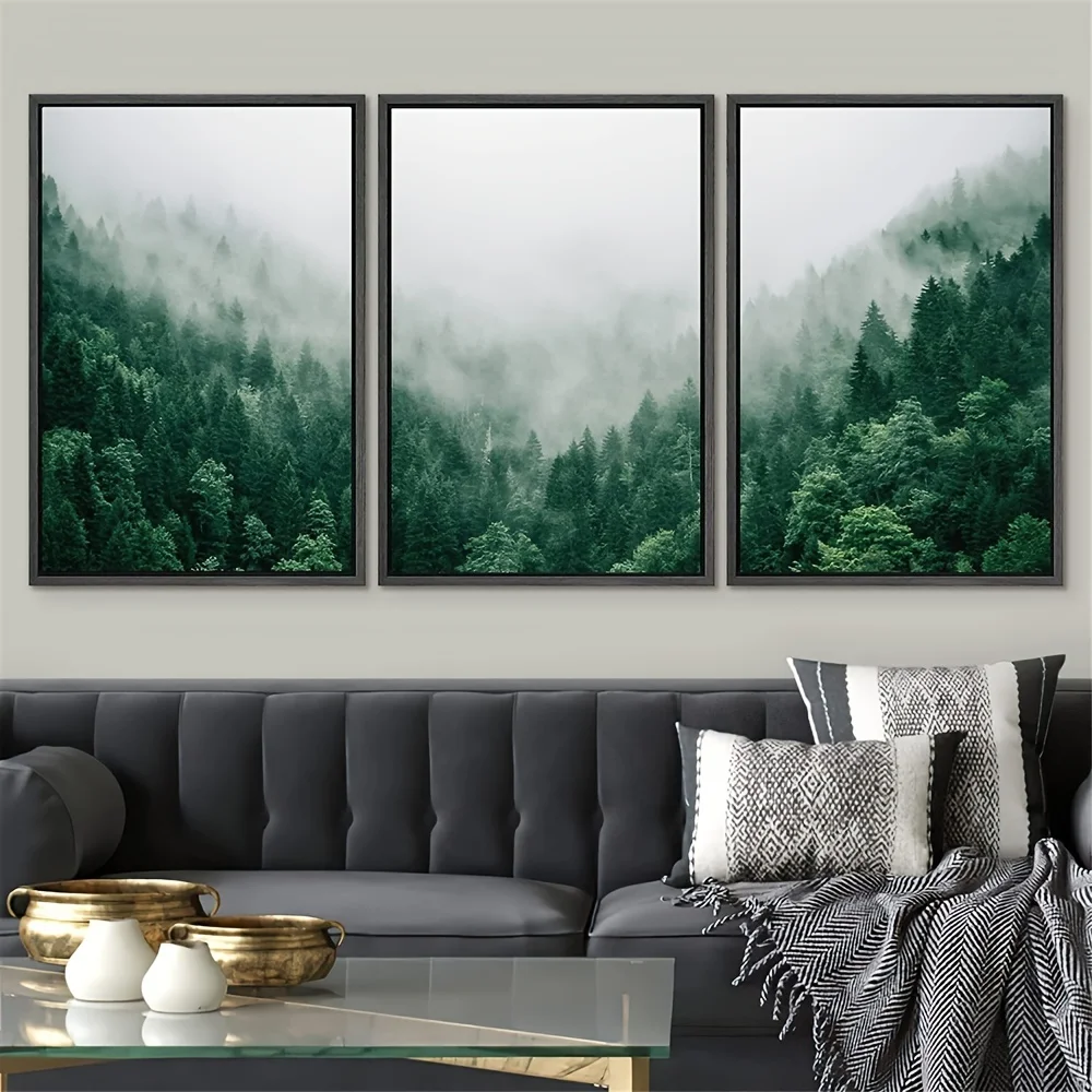 3 Stück natürliche Berggrüner Wald Leinwand Wandkunst Gemälde für  Schlafzimmer Büro Wohnzimmer Poster und Drucke Bilder rahmenlos - AliExpress, image size:1000x1000