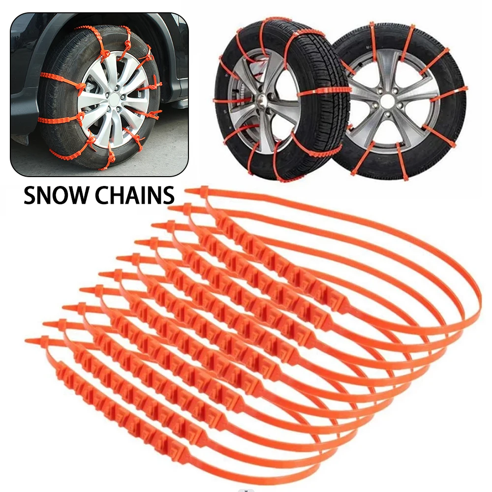 Car snow tire chains 10-30Pcs car wheels tire snow chains anti-slip nylon for mud road adjustable