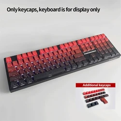 Topographic Shine - Through Keycaps - Cherry Profile (98 - Key, PBT, Side Print, Backlit) (Lucky Red - 133)