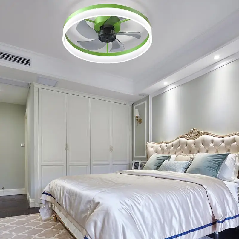 Dimmable LED Ceiling Fan with Green Light Design