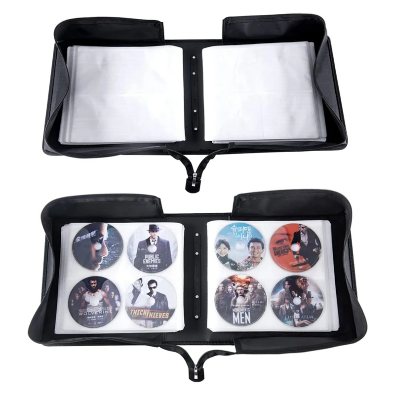 CD Case, 400 Capacity DVD Case CD Wallets Protective Storage Organizer Holder Booklet Album Box Binder (Black)
