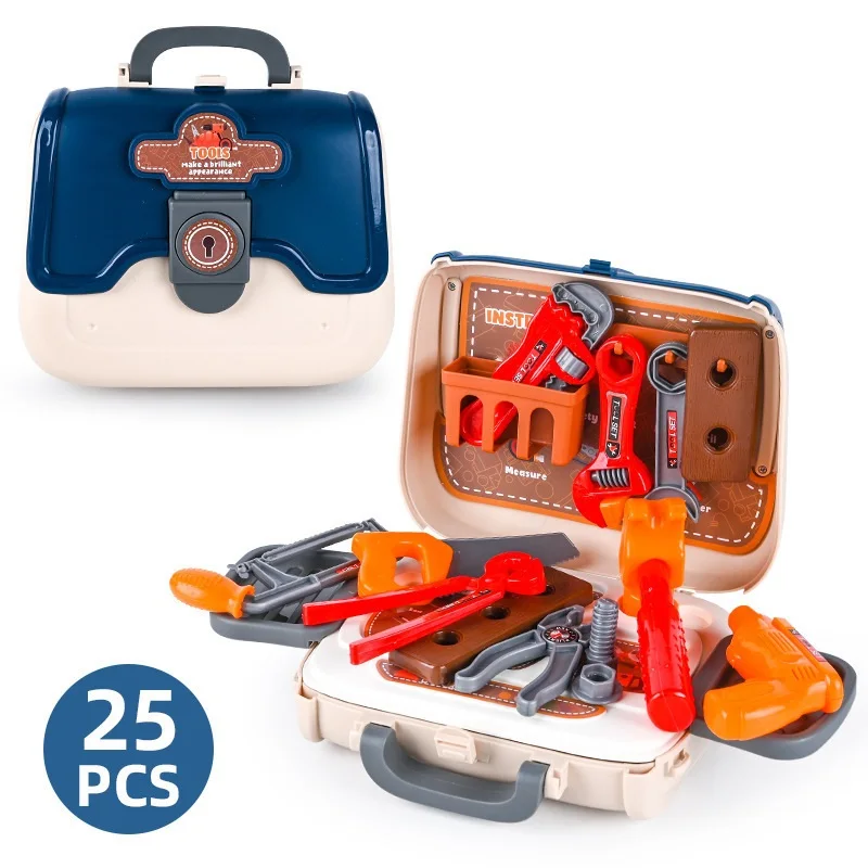 Toolbox Kitchen Food Beauty Make Up Tools Box Set Handbag Pretend Play Toys For Children Kids Boy Girl Christmas Gifts 4