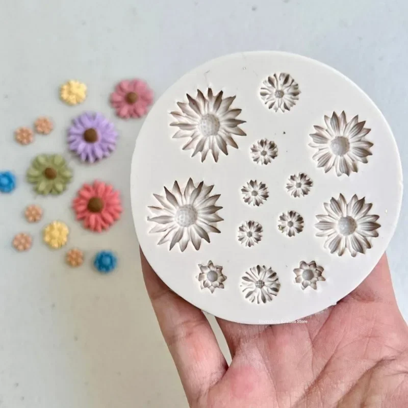 Flower Silicone Mold for Polymer Clay Earrings Bowknot Daisy Rose Snowflake DIY Earrings Silicone Mould Resin Fondant Mold silicone mold polymer clay cutter