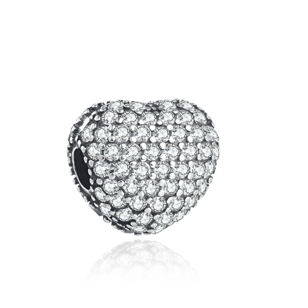 NEW Authentic 925 Sterling Silver Plated White Pink Heart Daisy Clip Beads Fit Original Bracelet Jewelry Accessories For Women 5