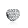 NEW Authentic 925 Sterling Silver Plated White Pink Heart Daisy Clip Beads Fit Original Bracelet Jewelry Accessories For Women 5