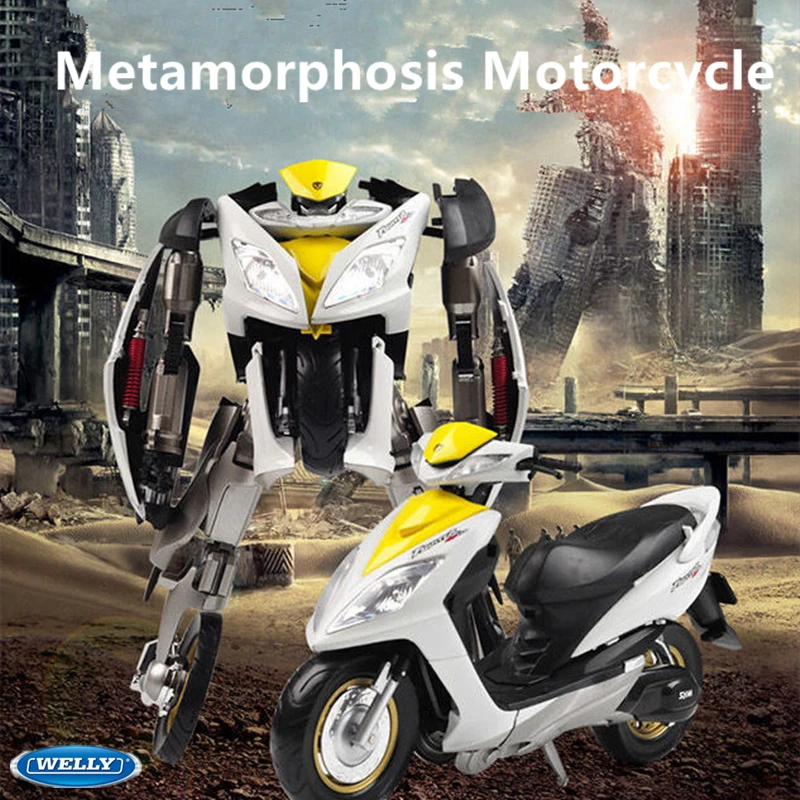 

Welly Alloy Deformable Robot Motorcycle Model Simulation Metal Toy Motorcycle Becomes Robot Science Fiction Model Boy Kids Gifts