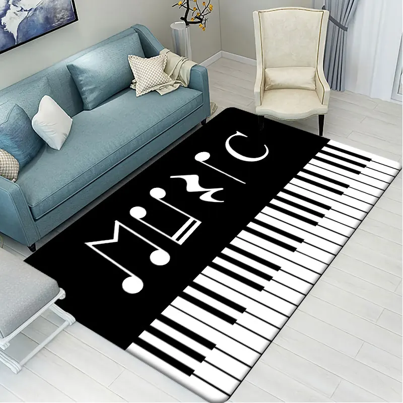 

Living Room Flannel Carpet Large Size Bedroom Bedside Rugs Music Mat for Floor Hallway Balcony Kitchen Doormat Tapis